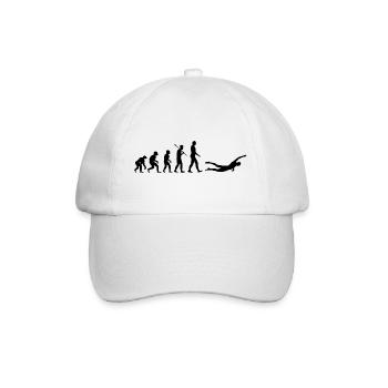 Human Evolution Swimmer - Baseballkappe - Weiß/Weiß - Vorne
