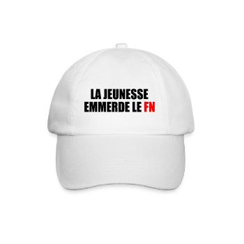 Scheiß auf den Front National - Baseballkappe - Weiß/Weiß - Vorne