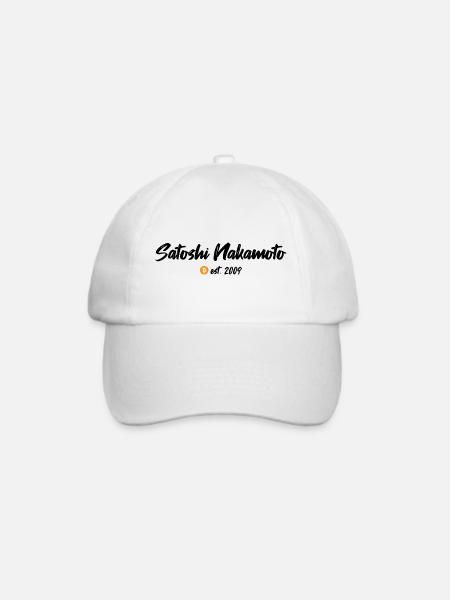 Satoshi Nakamoto est. 2009 Blockchain Bitcoin - Baseballkappe - Weiß/Weiß