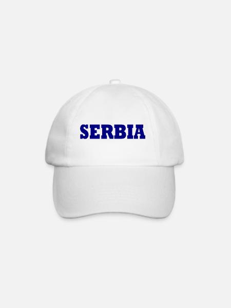 Serbien - Baseballkappe - Weiß/Weiß