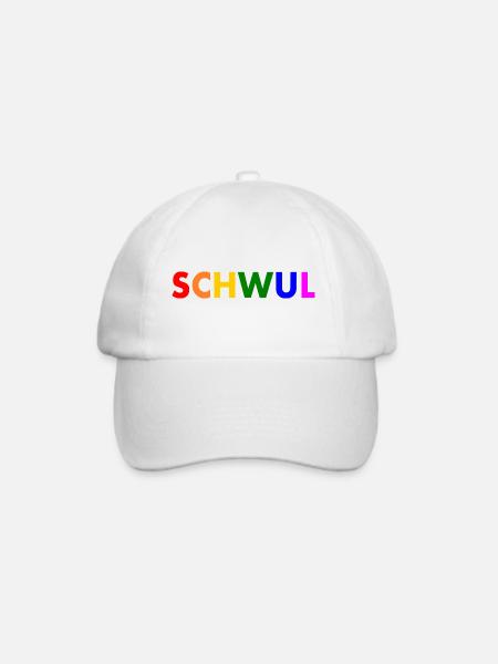 Schwul - Baseballkappe - Weiß/Weiß