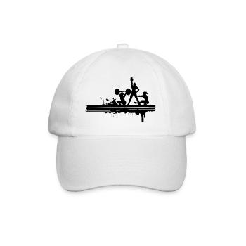 Sport, Fitnes, Silhouette - Baseballkappe - Weiß/Weiß - Vorne