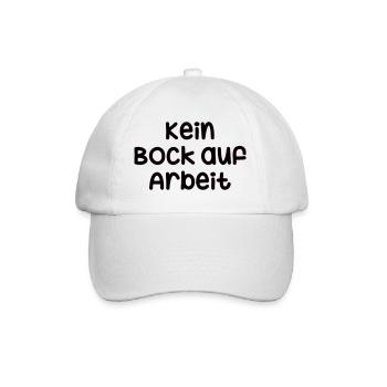 Kein Bock auf Arbeit - Baseballkappe - Weiß/Weiß - Vorne
