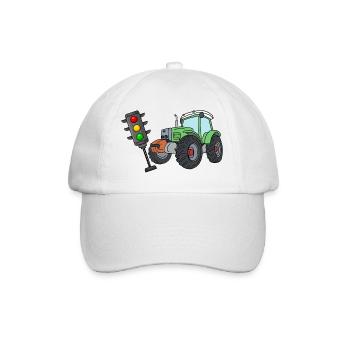 Ein Traktor fährt die Ampel um Ampel muss weg - Baseballkappe - Weiß/Weiß - Vorne