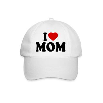 I love mom - Baseballkappe - Weiß/Weiß - Vorne