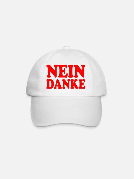 Nein danke - Baseballkappe - Weiß/Weiß