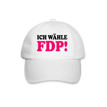 Fdp - ich wähle fdp - Baseballkappe - Weiß/Weiß - Vorne
