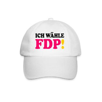 Ich wähle fdp - Baseballkappe - Weiß/Weiß - Vorne