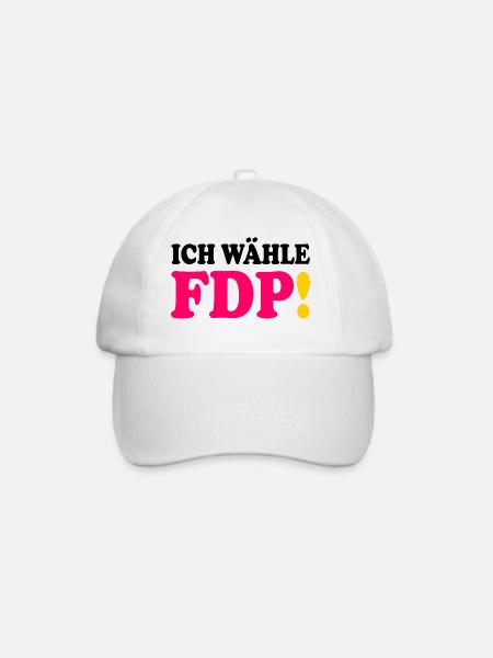 Ich wähle fdp - Baseballkappe - Weiß/Weiß