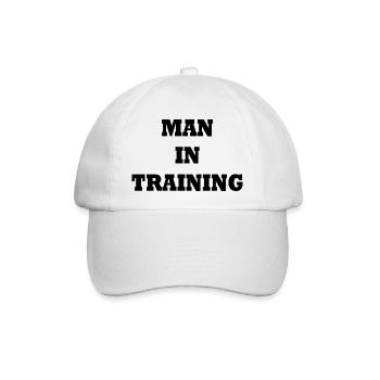 Man in Training - Baseballkappe - Weiß/Weiß - Vorne