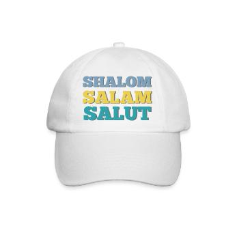 Shalom salam hi - Liebes- und Freundschaftszitat - Baseballkappe - Weiß/Weiß - Vorne