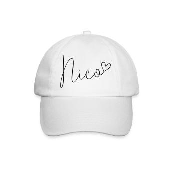 Nicole Name Vorname Junge - Baseballkappe - Weiß/Weiß - Vorne
