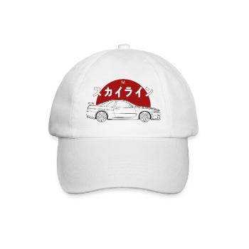 Skyline GT-R R34 Illustration - Baseballkappe - Weiß/Weiß - Vorne