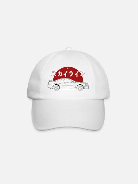 Skyline GT-R R34 Illustration - Baseballkappe - Weiß/Weiß