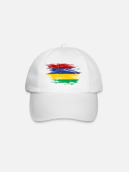 Mauritius Flagge used - Baseballkappe - Weiß/Weiß
