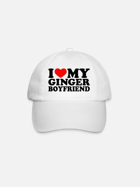 I Love My Ginger Boyfriend I Heart My Redhead BF - Baseballkappe - Weiß/Weiß