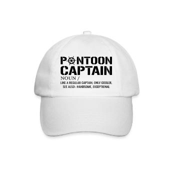 Ponton Kapitän Definition Lustiges Pontonboot - Baseballkappe - Weiß/Weiß - Vorne