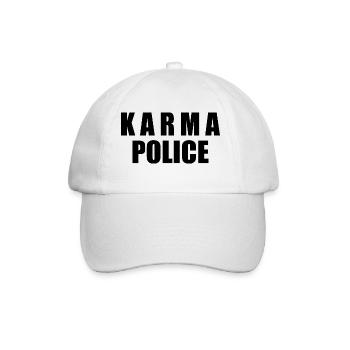 Karma police - Baseballkappe - Weiß/Weiß - Vorne