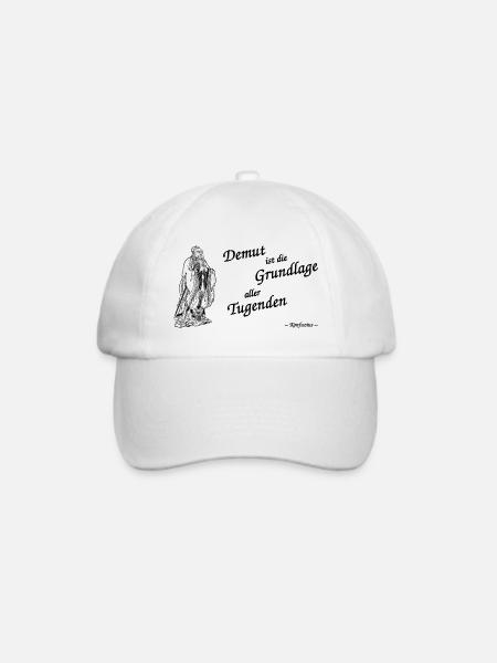 Konfuzius Demut schwarz - Baseballkappe - Weiß/Weiß
