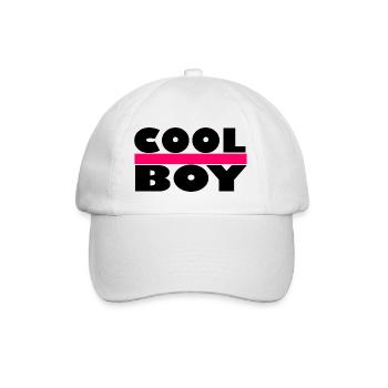 Cool - Cool Boy - Coole Junge - Baseballkappe - Weiß/Weiß - Vorne