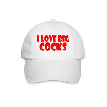 I love big cocks - Baseballkappe - Weiß/Weiß - Vorne