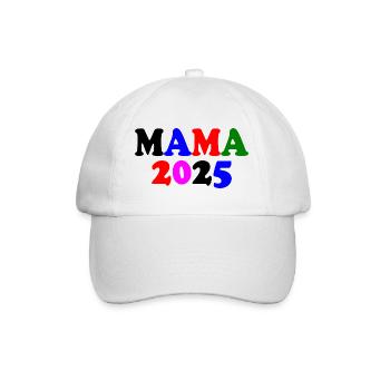 Mama 2025 - Baseballkappe - Weiß/Weiß - Vorne