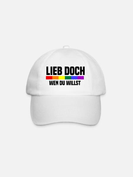 Lieb Doch Wen Du Willst - LGBTQ Spruch - Baseballkappe - Weiß/Weiß