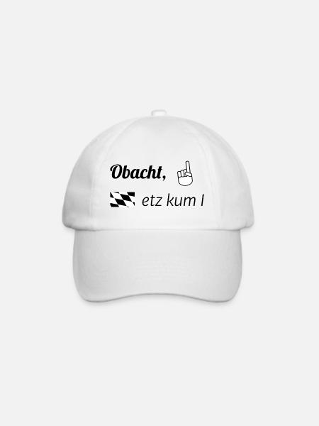 Obacht, etz kum I schwarz - Baseballkappe - Weiß/Weiß