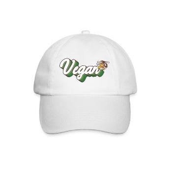 Vegan Biene - Baseballkappe - Weiß/Weiß - Vorne