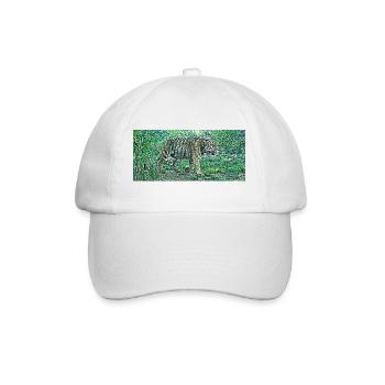 Der erhabene Tiger - Baseballkappe - Weiß/Weiß - Vorne
