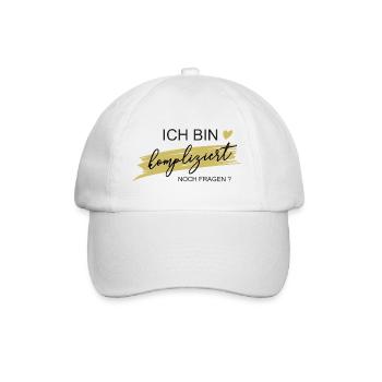 Ich bin kompliziert! Noch Fragen? - Geschenk - Baseballkappe - Weiß/Weiß - Vorne