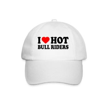 I love hot bull riders - Baseballkappe - Weiß/Weiß - Vorne