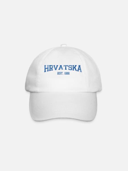 HRVATSKA-1991-blue.png - Baseballkappe - Weiß/Weiß
