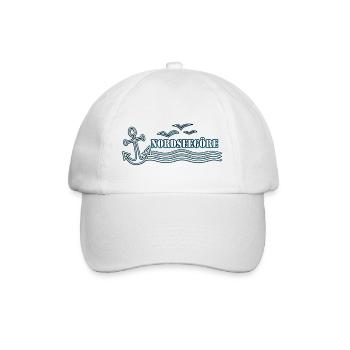 Nordseegöre Schriftzug | Yolo-Artwork - Baseballkappe - Weiß/Weiß - Vorne