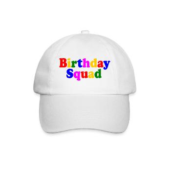 Birthday squad - Baseballkappe - Weiß/Weiß - Vorne