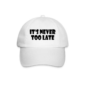 It's never too late - Baseballkappe - Weiß/Weiß - Vorne