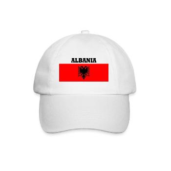 Albanien - albania - Baseballkappe - Weiß/Weiß - Vorne