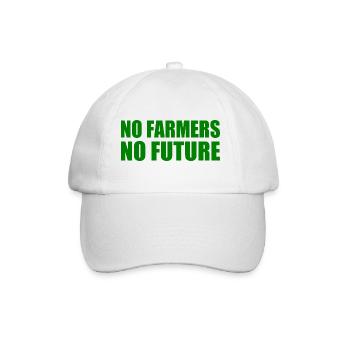 No farmers no future - Baseballkappe - Weiß/Weiß - Vorne