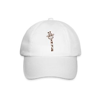 Lustige langer Hals Giraffe Coole Niedliche Tiere - Baseballkappe - Weiß/Weiß - Vorne