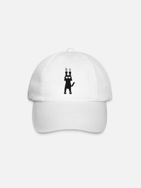 Schwarze Katze (neu) - Baseballkappe - Weiß/Weiß