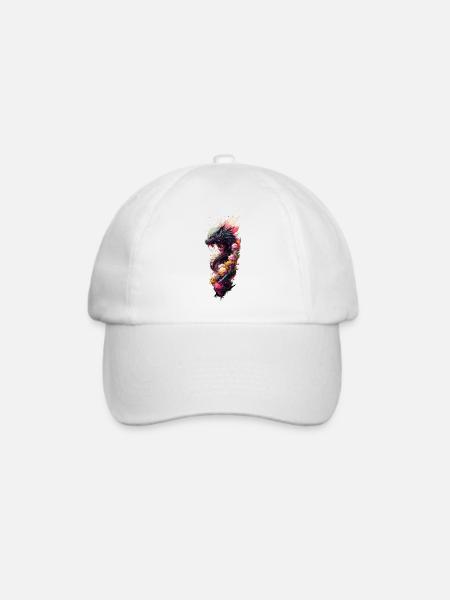 Japanischer Drache - Baseballkappe - Weiß/Weiß