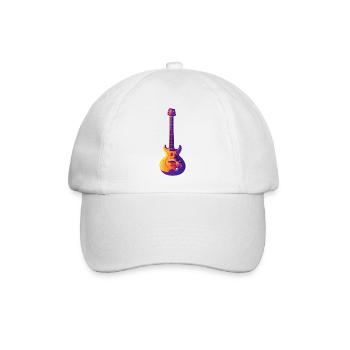 Gitarre Zupfinstrument Gitarrist Musikinstrument - Baseballkappe - Weiß/Weiß - Vorne