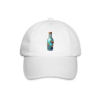 Magische Flasche / Korken / Unterwasser / Anker - Baseballkappe - Weiß/Weiß - Vorne