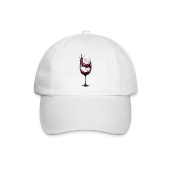 Wein / Trauben / Alkohol / trinken / Genießen - Baseballkappe - Weiß/Weiß - Vorne