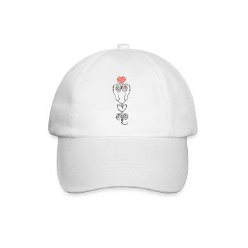 Lustige Liebe Kawaii Ohrhörer Paar Musik Design Y2K - Baseballkappe - Weiß/Weiß - Vorne