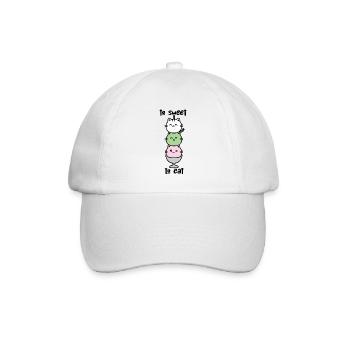 Katzen-Turm Eiscreme Stack - Baseballkappe - Weiß/Weiß - Vorne