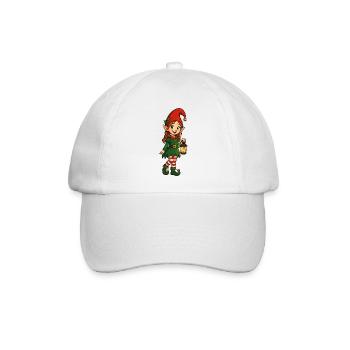 Weihnachts-Elfe mit Laterne - Baseballkappe - Weiß/Weiß - Vorne