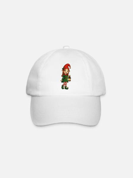Weihnachts-Elfe mit Laterne - Baseballkappe - Weiß/Weiß