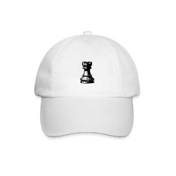 Schachspiel Schachfigur Turm - Baseballkappe - Weiß/Weiß - Vorne
