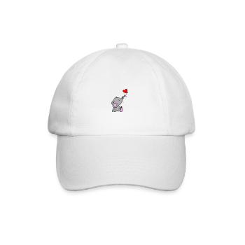 Elefant Herz Liebe - Baseballkappe - Weiß/Weiß - Vorne